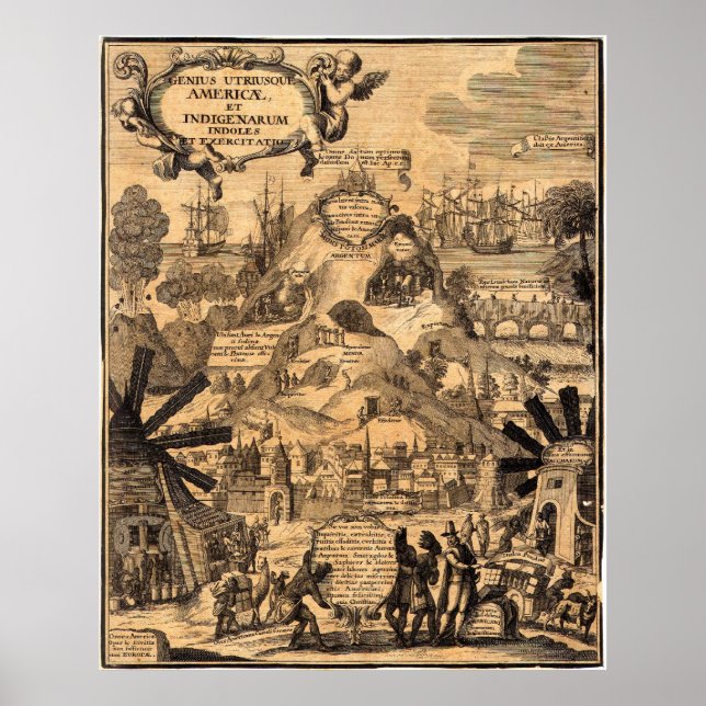 Antique Map of America Poster (Front)