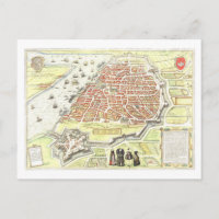 Antique Map of Antwerp, Belgium,