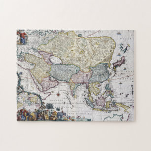 Antique Map of Asia 1696 Jigsaw Puzzle