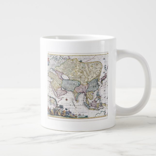 Antique Map of Asia | 1696 Large Coffee Mug (Right)