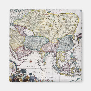 Antique Map of Asia 1696 Magnet