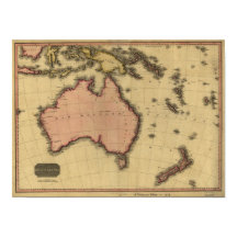 Antique Map of Australia and New Zealand 1818