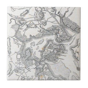 Antique Map of Boston   1775-1776 Ceramic Tile
