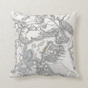 Antique Map of Boston   1775-1776 Cushion