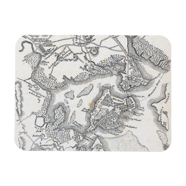 Antique Map of Boston | 1775-1776 Magnet (Horizontal)