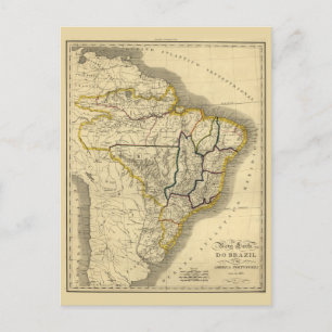Antique map of Brazil in 1821 Postcard