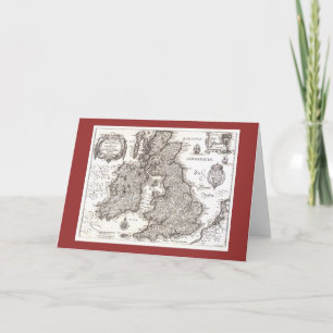 Antique Map of Britain - Greeting Card