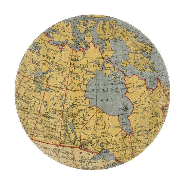 Antique Map of Canada Cutting Board (Front)