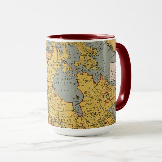 Antique Map of Canada Mug (Front Right)