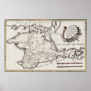 Antique Map of Crimea, the Crimean Peninsula 1791 Poster