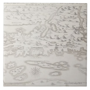 Antique Map of Croatia Tile