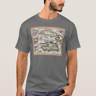 Antique Map of Cuba, Haiti, Dominican Republic T-Shirt