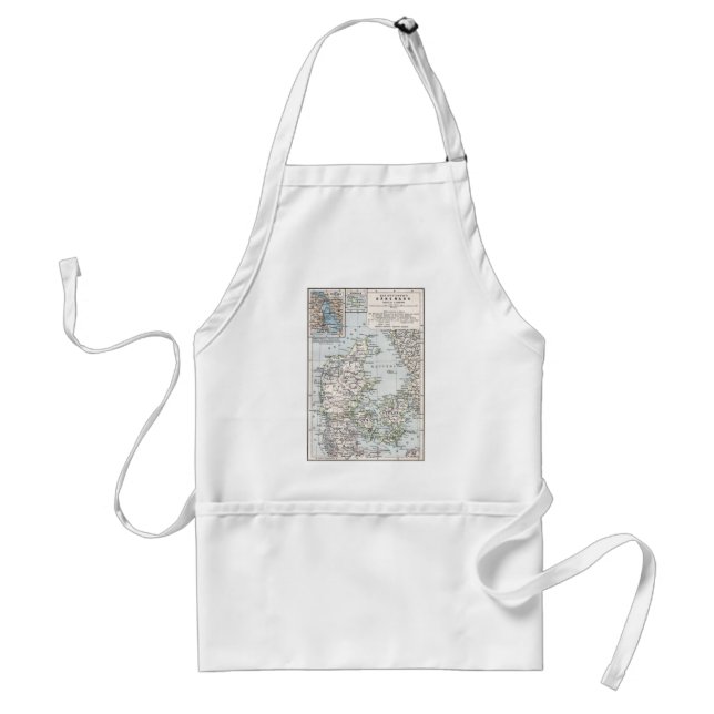Antique Map of Denmark, Danmark in Danish, 1905 Standard Apron (Front)