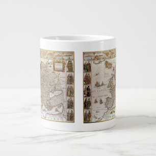 Antique Map of Europe by Willem Jansz Blaeu, c1617 Large Coffee Mug