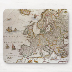 Antique Map of Europe by Willem Jansz Blaeu, c1617 Mouse Pad