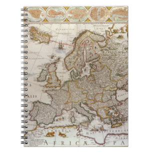 Antique Map of Europe by Willem Jansz Blaeu, c1617 Notebook