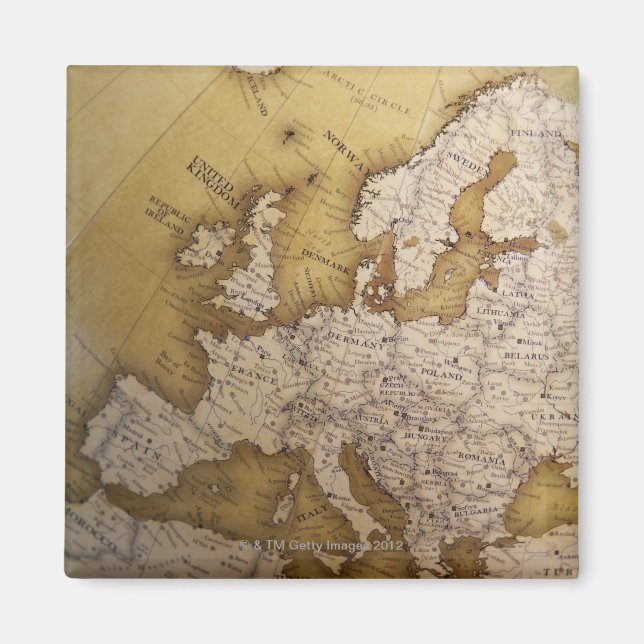 Antique map of europe. Old world. Magnet (Front)