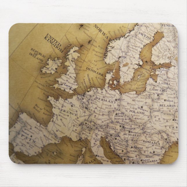 Antique map of europe. Old world. Mouse Pad (Front)