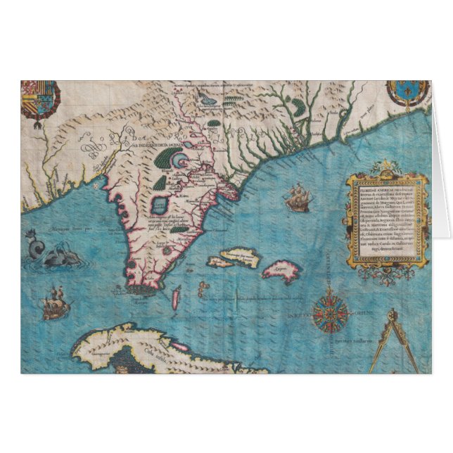 Antique Map of Florida and Cuba (Front Horizontal)