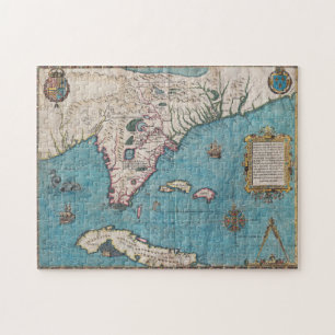 Antique Map of Florida and Cuba Jigsaw Puzzle