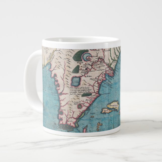Antique Map of Florida and Cuba Large Coffee Mug (Front Left)