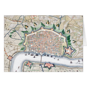 Antique Map of Fortress City of Antwerp, Belgium