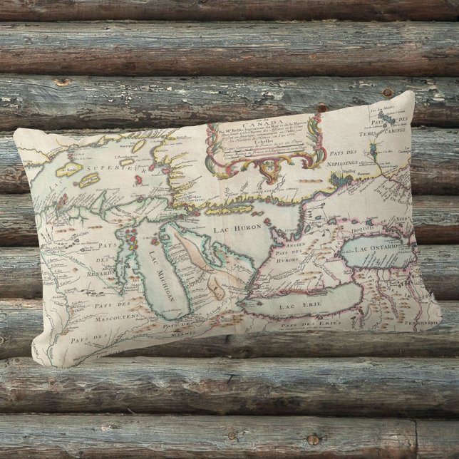 Antique Map of Great Lakes Lumbar Cushion (Creator Uploaded)