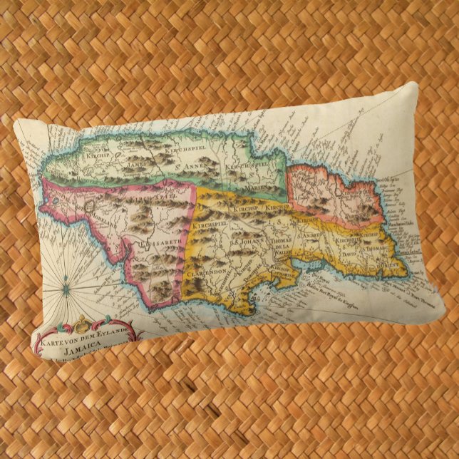 Antique Map of Jamaica 1758 Lumbar Cushion (Creator Uploaded)