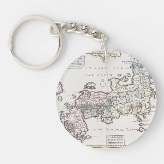 Antique Map of Japan | 1769 Key Ring (Front)