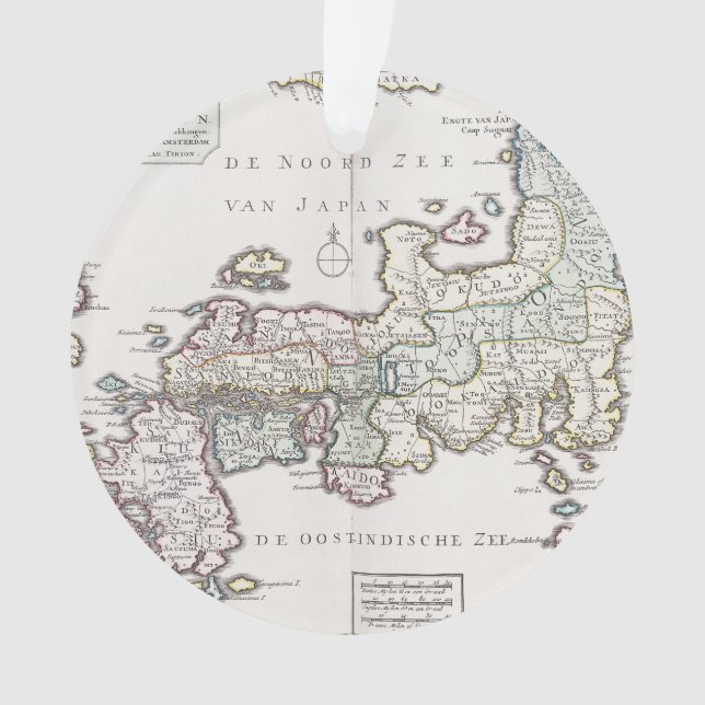 Antique Map of Japan | 1769 Ornament (Front)