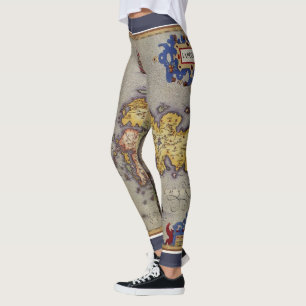 Antique Map of Japan by Mercator and Hondius Leggings