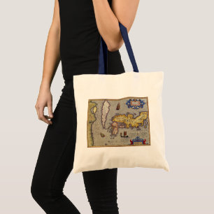 Antique Map of Japan by Mercator and Hondius Tote Bag