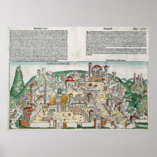 Antique Map of Jerusalem Poster