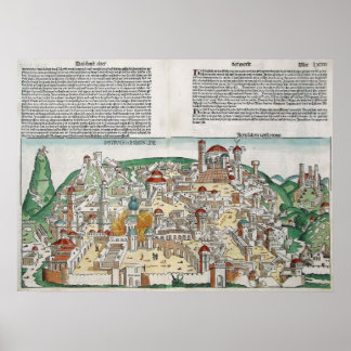 Antique Map of Jerusalem Poster
