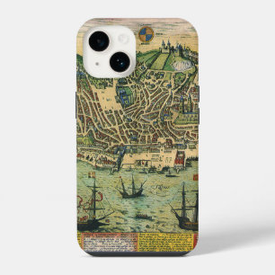 Antique Map of Lisbon, Portugal by Braun/Hogenberg iPhone 14 Case