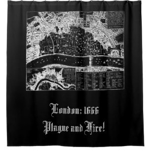 Antique Map of London in 1666 Tote Shower Curtain