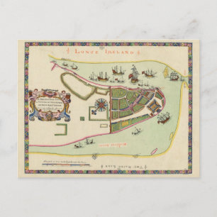 Antique Map of Long Island New York Postcard