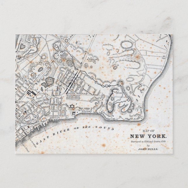 Antique Map of New York Postcard (Front)