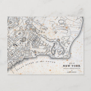 Antique Map of New York Postcard