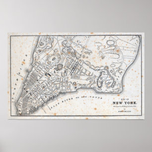 Antique Map of New York Poster