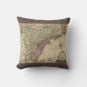 Antique Map of North America, Restored, 1763 Cushion