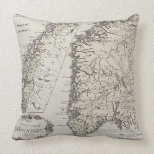 Antique Map of Norway Cushion