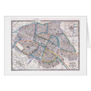 Antique Map of Paris
