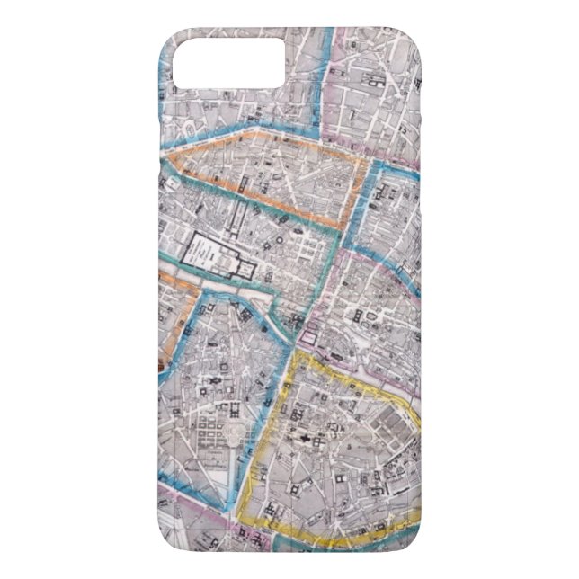 Antique Map of Paris Case-Mate iPhone Case (Back)