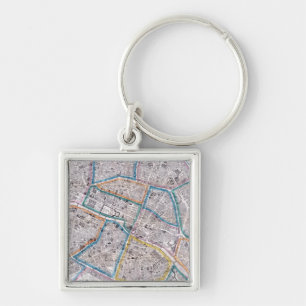 Antique Map of Paris Key Ring