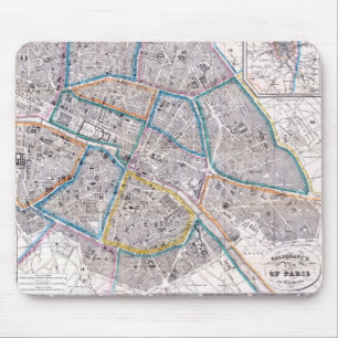 Antique Map of Paris Mouse Pad