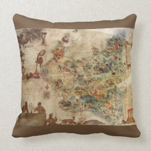 ANTIQUE MAP OF POLAND PILLOW