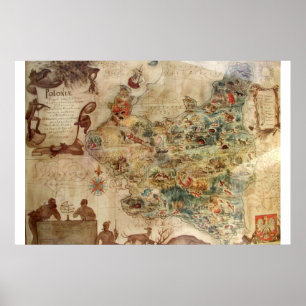 ANTIQUE MAP OF POLAND POSTER