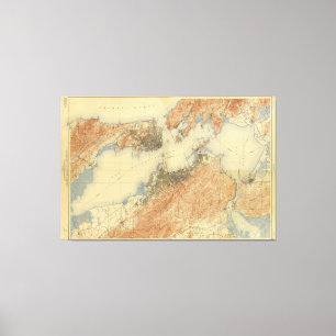 Antique Map of San Francisco Bay Area 1915, Canvas Print