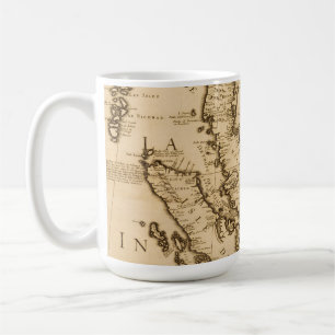Antique Map of South East Asia 1687 Coffee Mug